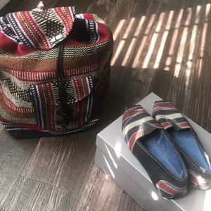 Tribal puma slip on shoes and bag set